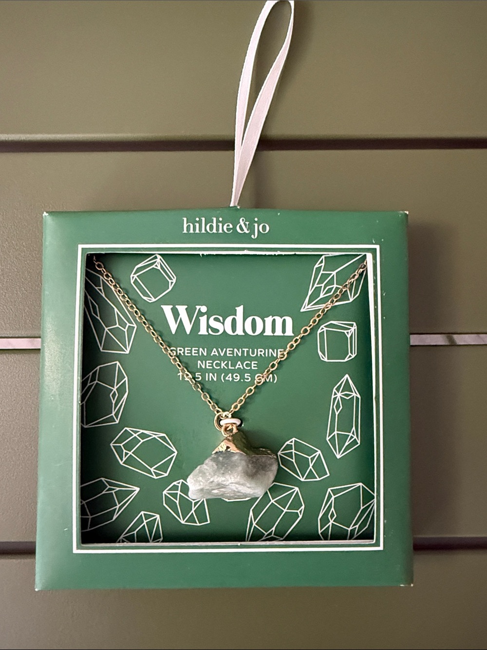 hildie & jo Wisdom Green Aventurine Necklace - Gold Chain